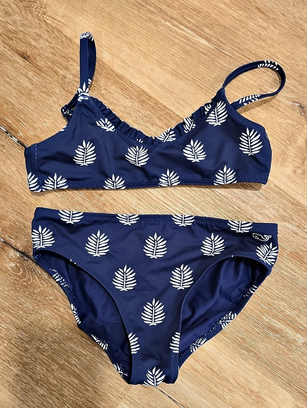 vineyard vines Printed Bikini Set Blue & White Size S Kids 7/8 Like New
